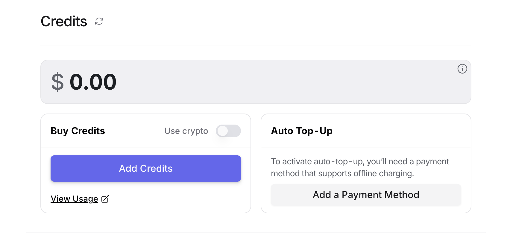 クレジット購入登録エリア