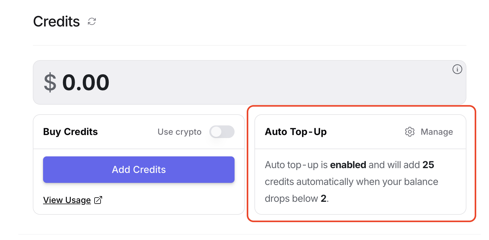 自動支払いが有効な状態