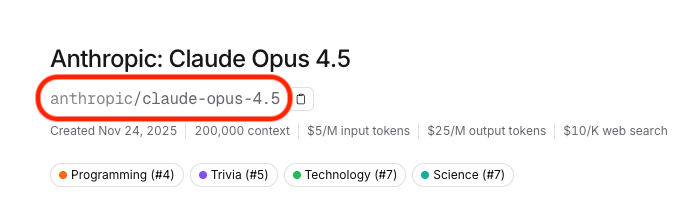 OpenRouter モデル ID