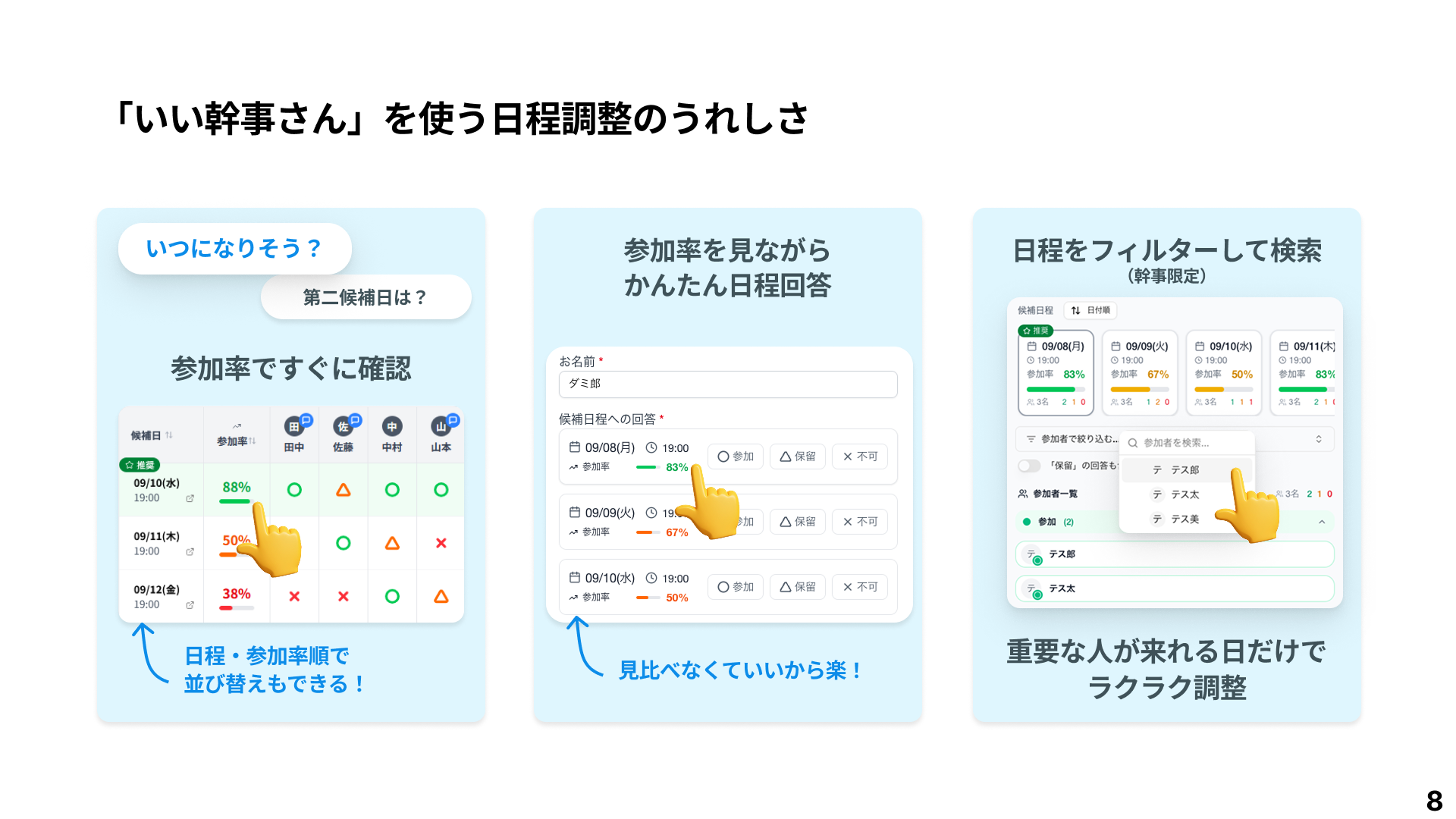 日程調整の嬉しさ