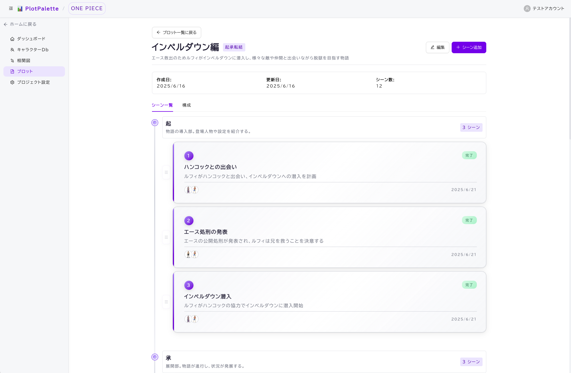 プロット編集画面イメージ