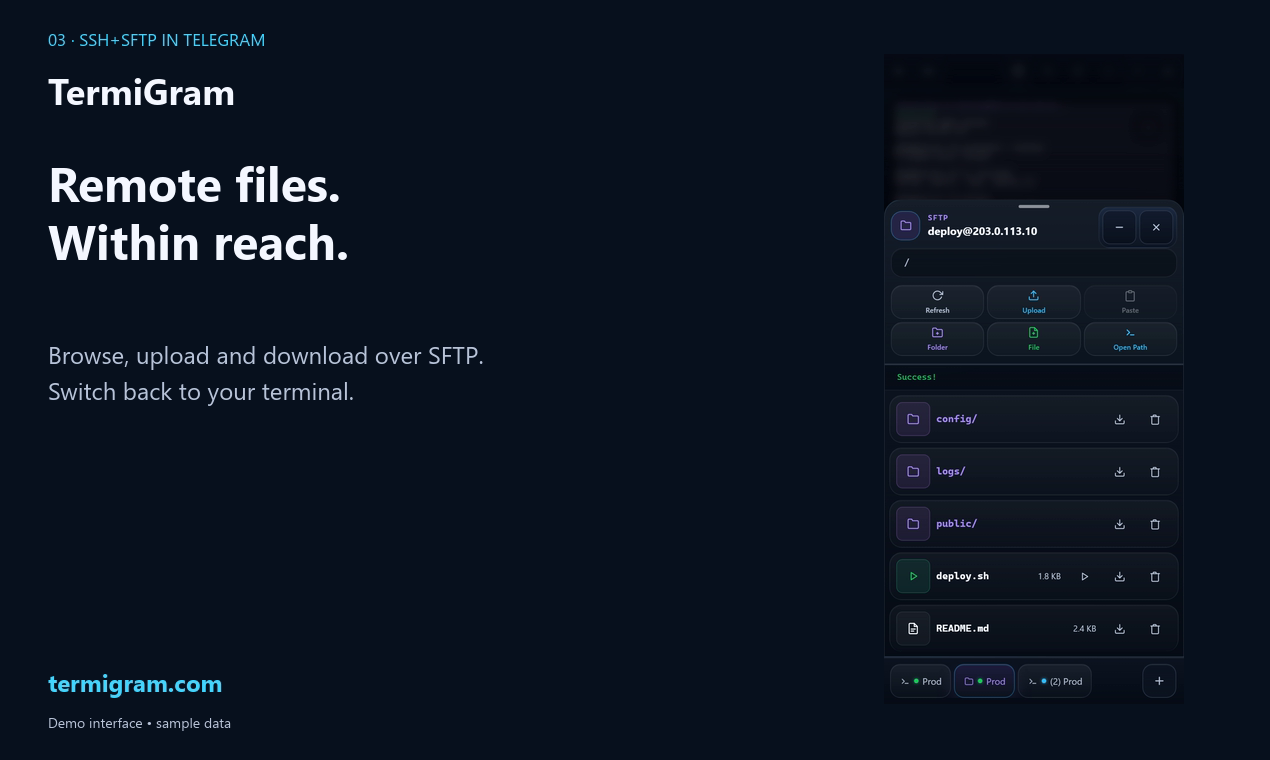 TermiGram SFTP file manager