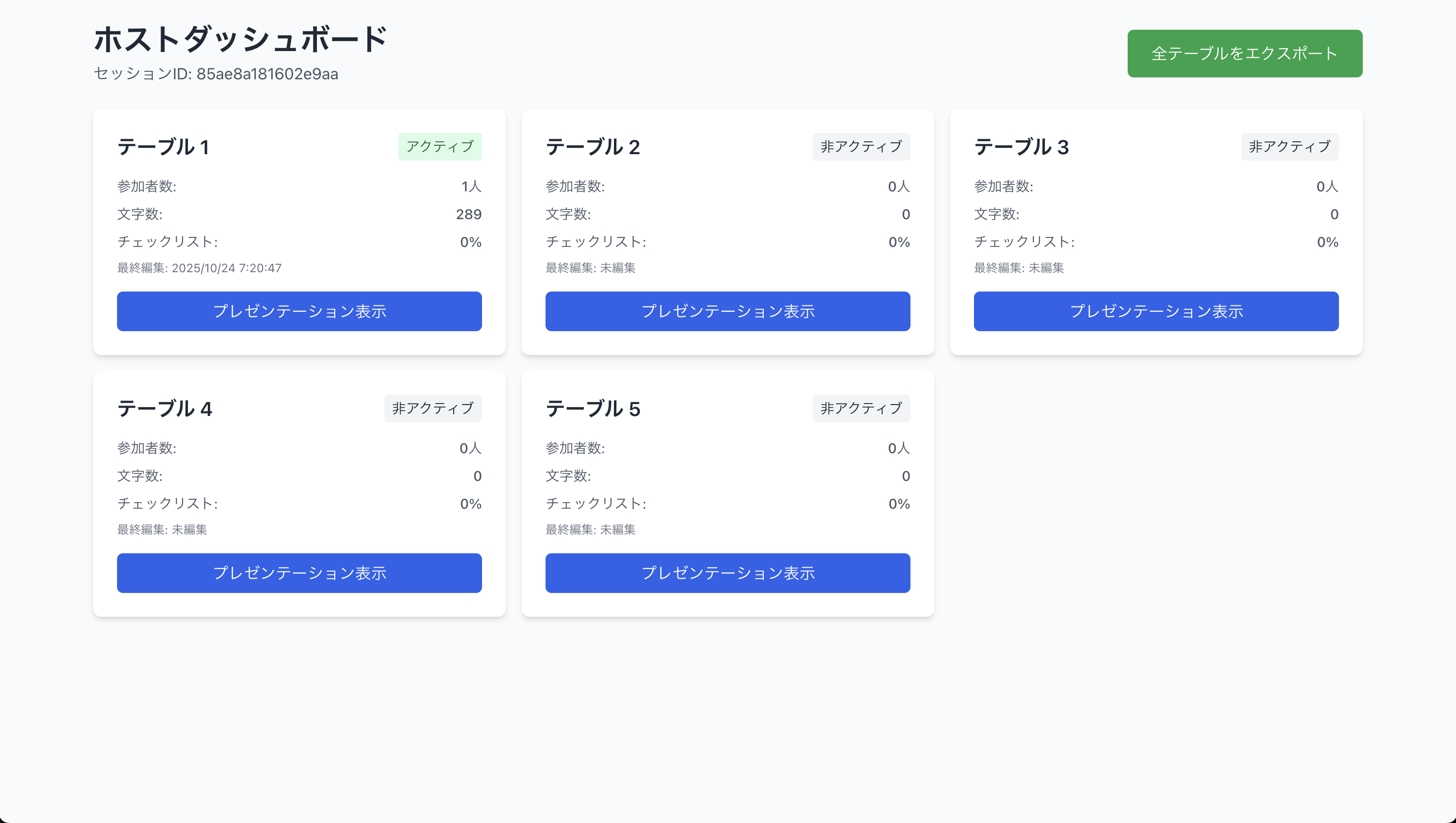 ホスト向けダッシュボード