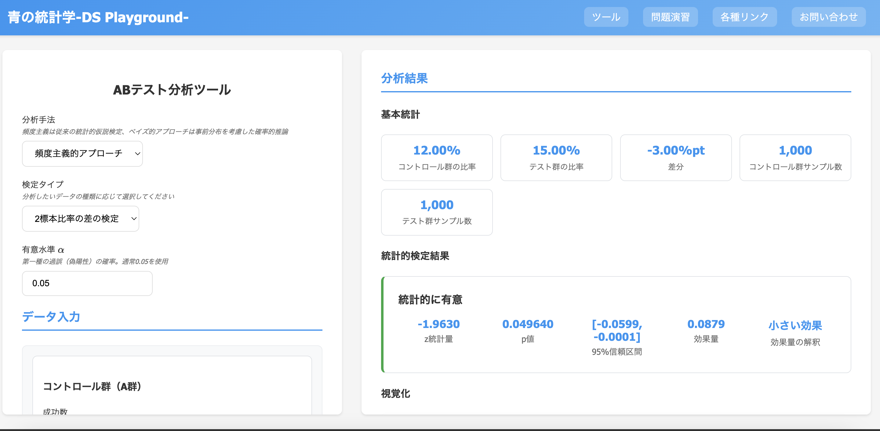 A/Bテスト分析ツール